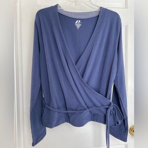 Blue faux wrap ballet top by Prospirit yoga size XL